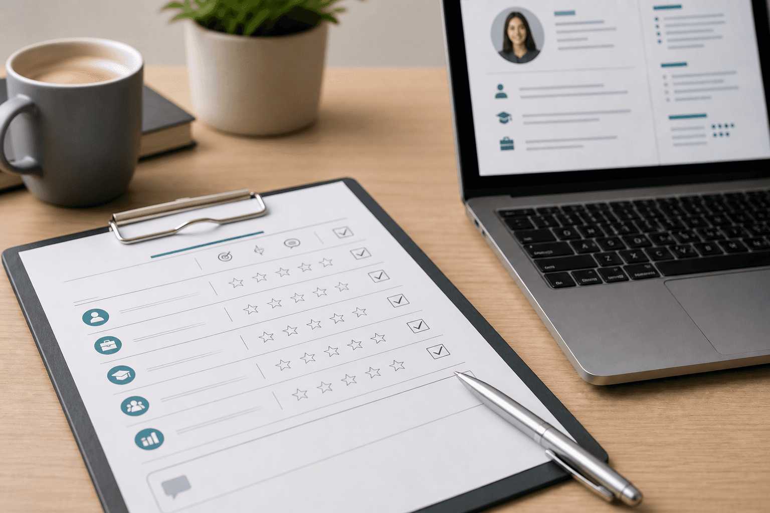 Visual checklist to prepare a manager interview after an AI summary.